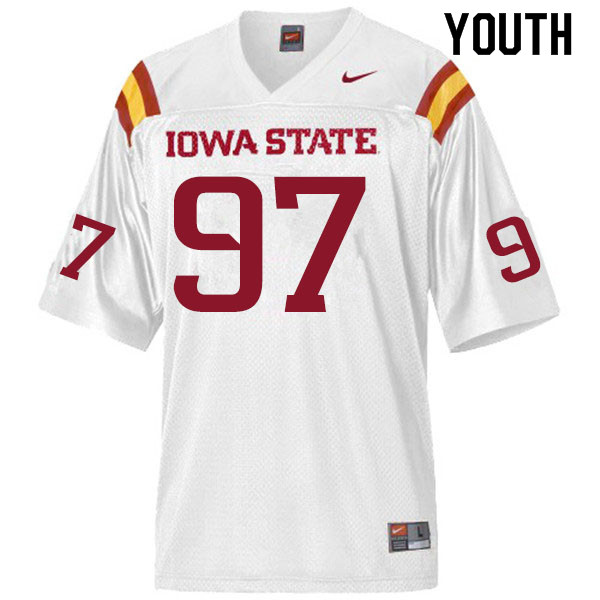 Iowa State Cyclones Youth #97 Drake Nettles Nike NCAA Authentic White College Stitched Football Jersey JX42H23OZ